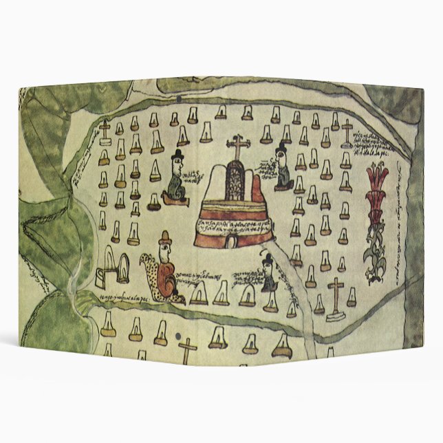 Montezuma's Aztec Empire, Antique World Map, 1577 3 Ring Binder (Background)