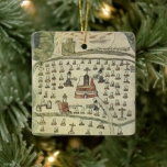 Montezuma's Aztec Empire, Antique World Map, 1577 Ceramic Ornament