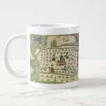 Montezuma's Aztec Empire, Antique World Map, 1577 Giant Coffee Mug