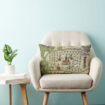 Montezuma's Aztec Empire, Antique World Map, 1577 Lumbar Pillow