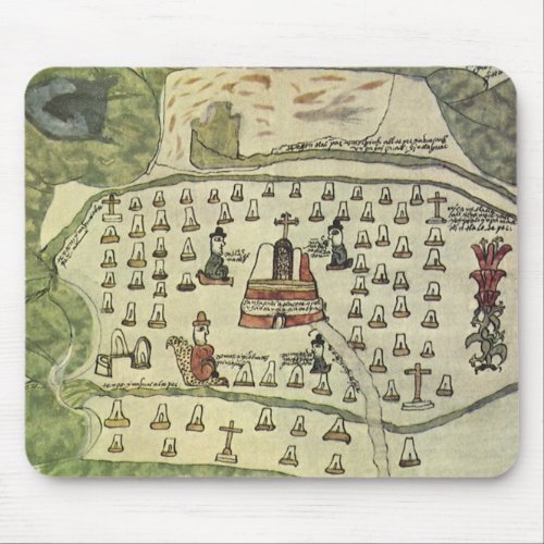 Montezumas Aztec Empire Antique World Map 1577 Mouse Pad
