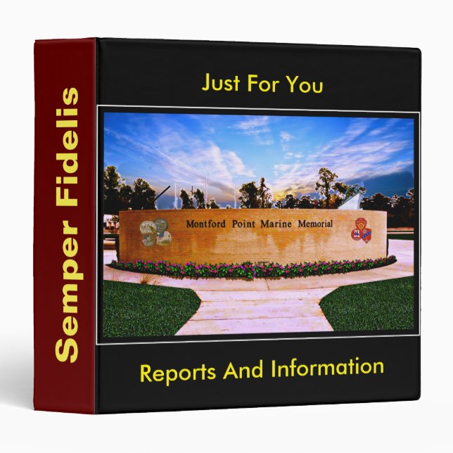 Montford Point Marines Memorial 3 Ring Binder (Front/Spine)