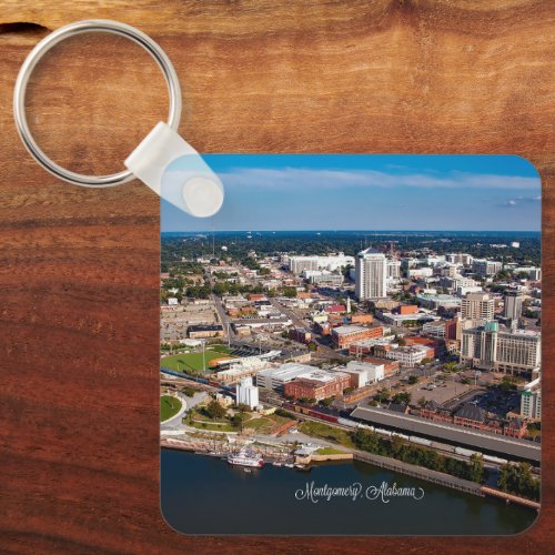 Montgomery Alabama aerial view Keychain