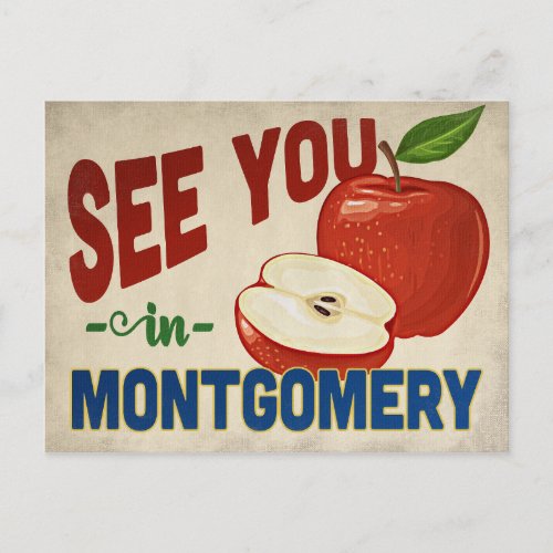 Montgomery Alabama Apple _ Vintage Travel Postcard