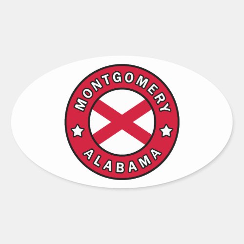 Montgomery Alabama Oval Sticker