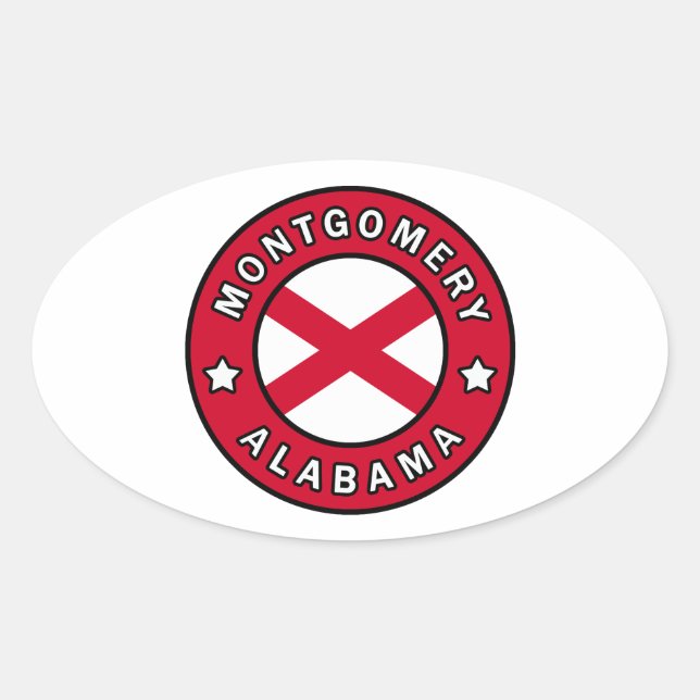 Montgomery Alabama Oval Sticker (Front)