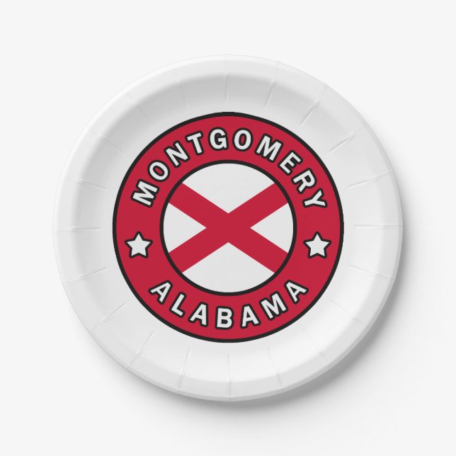 Montgomery Alabama Paper Plates (Front)