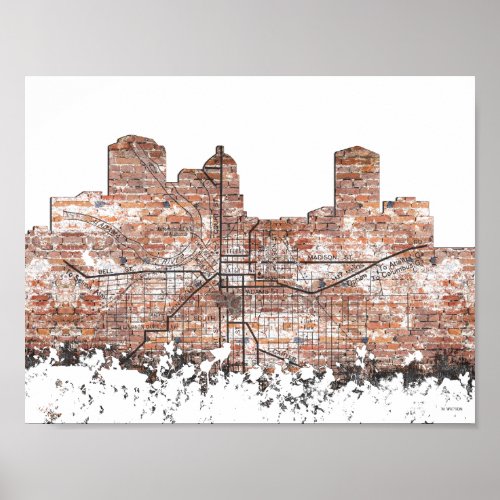 MONTGOMERY ALABAMA SKYLINE _ Poster