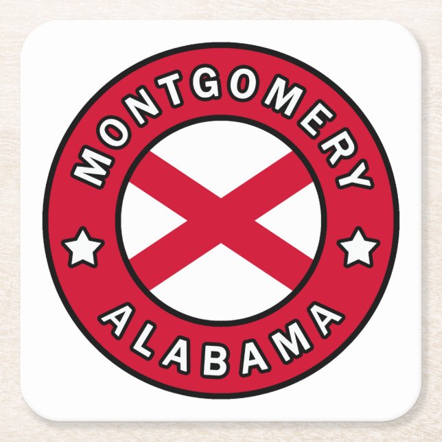 Montgomery Alabama Square Paper Coaster (Front)