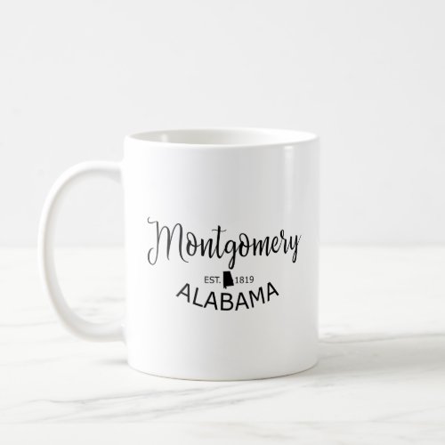 Montgomery Alabama State Map Montgomery AL US City Coffee Mug