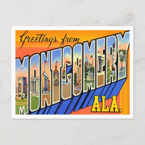 Montgomery Alabama Vintage Big Letters Postcard