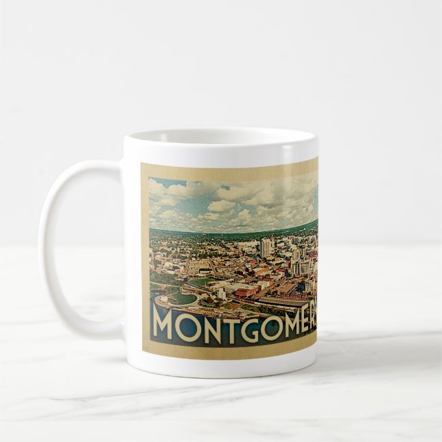 Montgomery Alabama Vintage Travel Coffee Mug (Left)