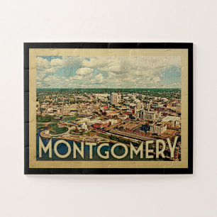 Montgomery Alabama Vintage Travel Jigsaw Puzzle