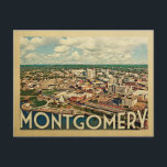 Montgomery Alabama Vintage Travel Postcard<br><div class="desc">Montgomery Alabama design in Vintage Travel style featuring the Montgomery,  Alabama city skyline laid out in vast view.</div>
