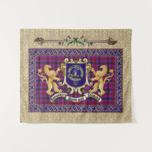 Montgomery Clan Badge & Tartan w/Lions Tapestry