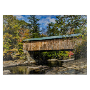 Montgomery Covered Bridge with fall foliage Cutting Board