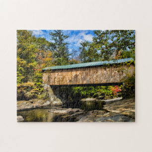 Montgomery Covered Bridge with fall foliage Jigsaw Puzzle