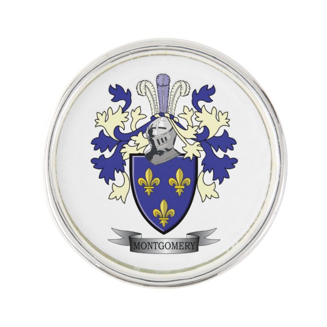 Montgomery Family Crest Coat of Arms Lapel Pin (Front)
