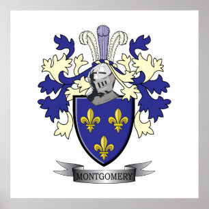 Montgomery Family Crest Coat of Arms Poster