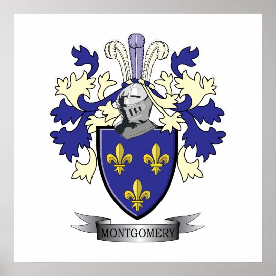 Montgomery Family Crest Coat of Arms Poster