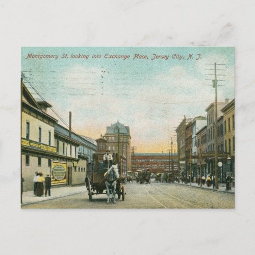 Montgomery St Jersey City NJ 1908 Vintage Postcard