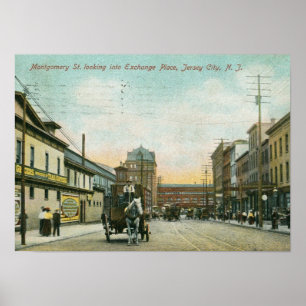 Montgomery St., Jersey City NJ 1908 Vintage Poster