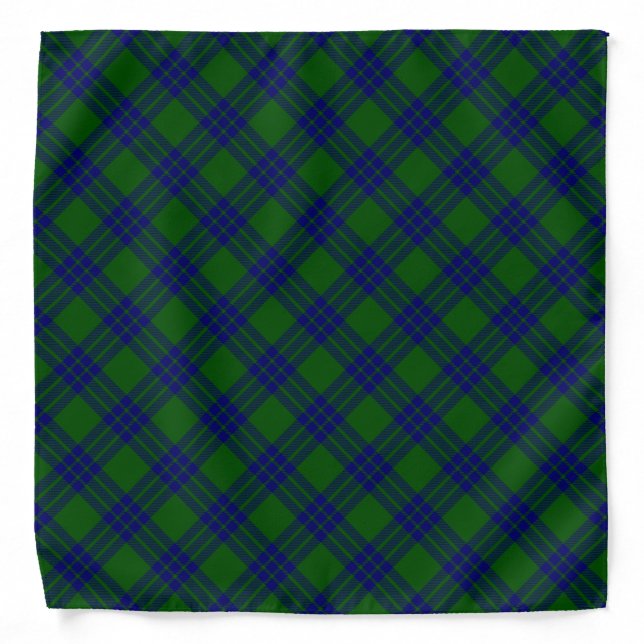 Montgomery tartan green blue plaid bandana (Front)