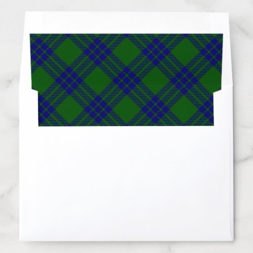 Montgomery tartan green blue plaid envelope liner
