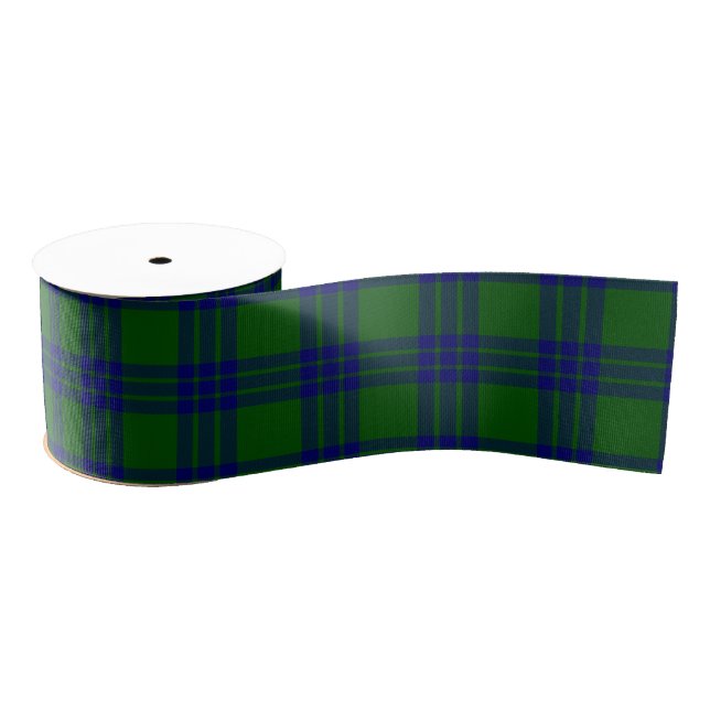 Montgomery tartan green blue plaid grosgrain ribbon (Spool)