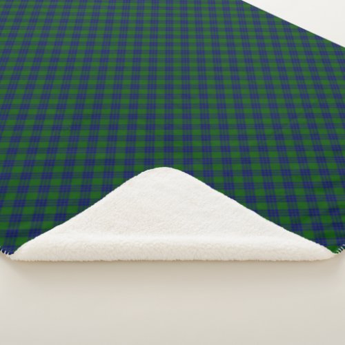 Montgomery tartan green blue plaid sherpa blanket