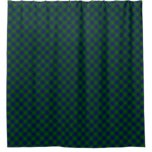 Montgomery tartan green blue plaid shower curtain
