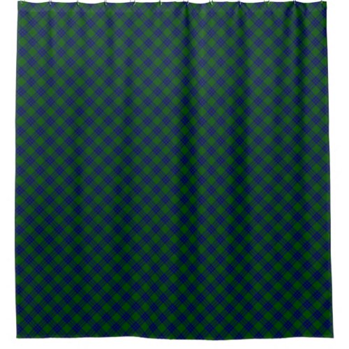 Montgomery tartan green blue plaid shower curtain