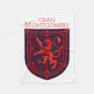 Montgomery Tartan Scottish Plaid Lion Rampant Fleece Blanket
