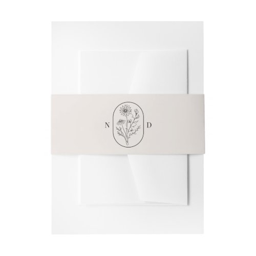 Month Flower | April | Fully Customize Wedding Invitation Belly Band