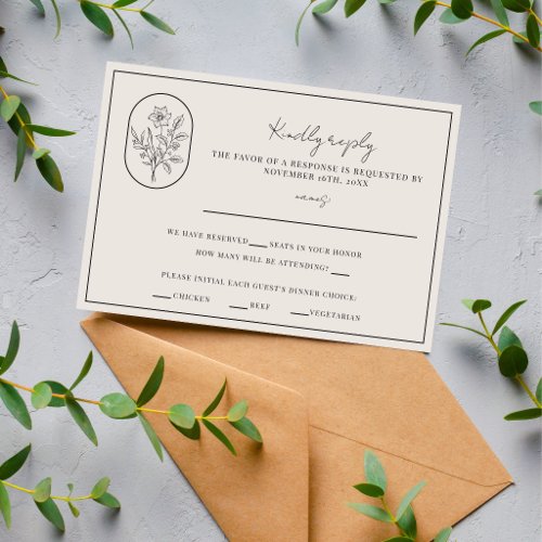 Month Flower | December | Fully Customize Wedding RSVP Card