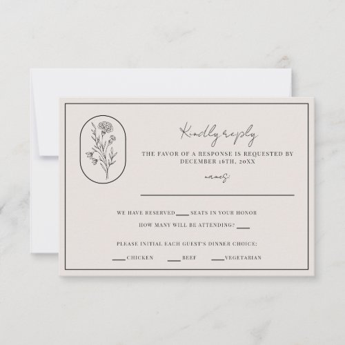 Month Flower | January | Fully Customize Wedding RSVP Card