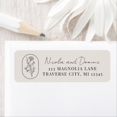 Month Flower | January | Wedding Return Address Label