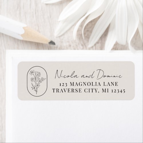 Month Flower | March | Wedding Return Address Label
