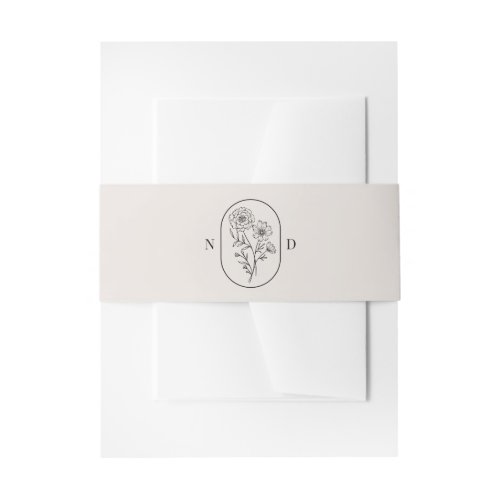Month Flower | October | Fully Customize Wedding Invitation Belly Band