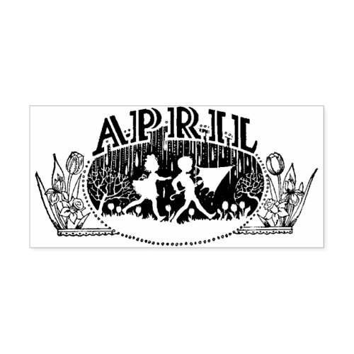 Month of April Rubber Stamp 