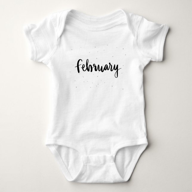 Month of February Baby Body Suit Baby Bodysuit (Front)
