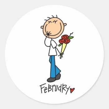 Month Of February Classic Round Sticker by stick_figures at Zazzle