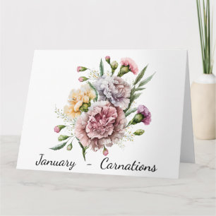 Month of January Birthday Card