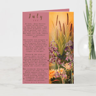 Month of July Born In Prose Flower Card