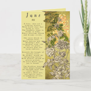 Month of June Birth Prose Flower Card