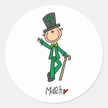 Month Of March Classic Round Sticker by stick_figures at Zazzle