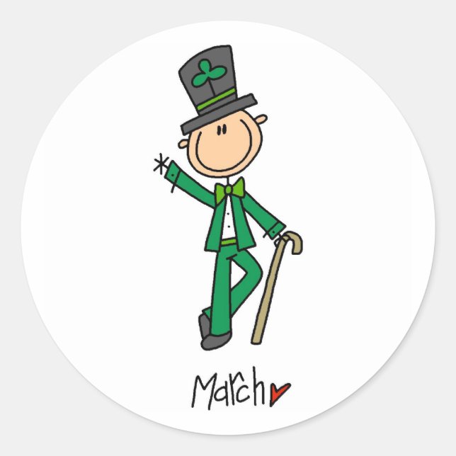 Month of March Classic Round Sticker (Front)