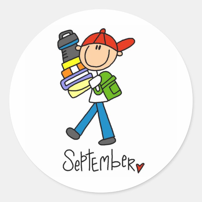 Month of September Classic Round Sticker (Front)