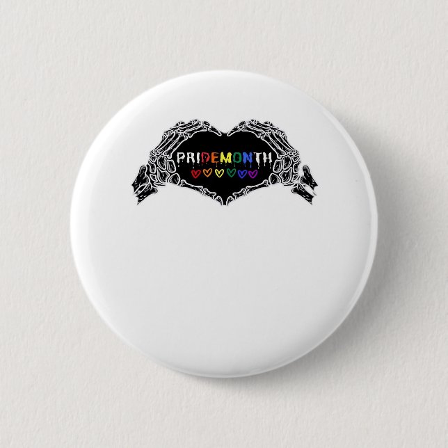 Month Skeleton Heart Hands LGBTQIA Creative Style Button (Front)