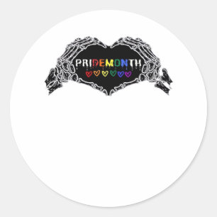 Month Skeleton Heart Hands LGBTQIA Creative Style Classic Round Sticker